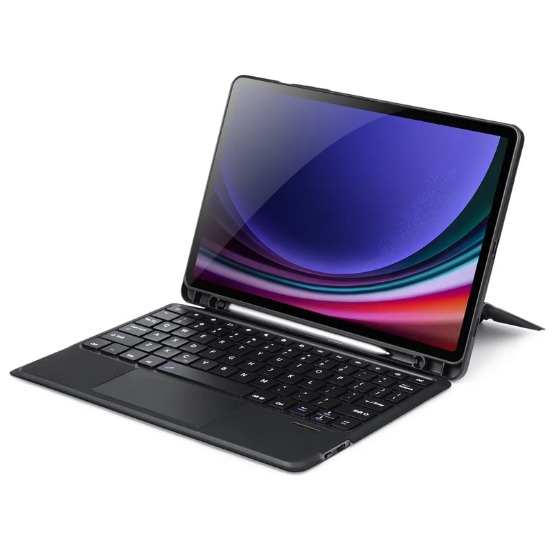 DUX DUCIS DK Series for Samsung Galaxy Tab S10 FE / S9 FE / S9 Backlight Bluetooth-Compatible English Keyboard with Leather Tablet Case