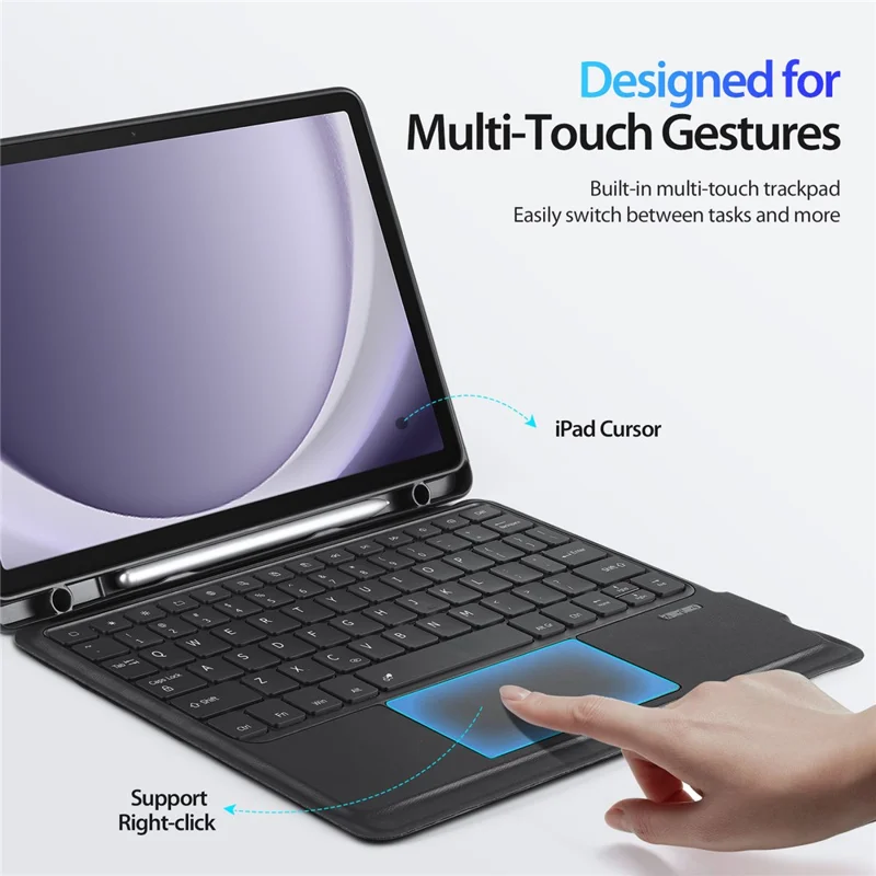 DUX DUCIS DK Series for Samsung Galaxy Tab A9+ Bluetooth-compatible English Keyboard with PU Leather Folio Case