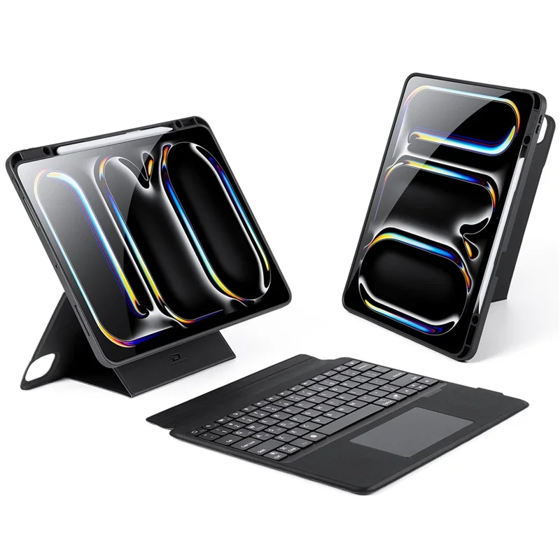DUX DUCIS DK Series for iPad Pro 13 (2024) Trackpad Bluetooth-compatible English Keyboard with Leather Tablet Case