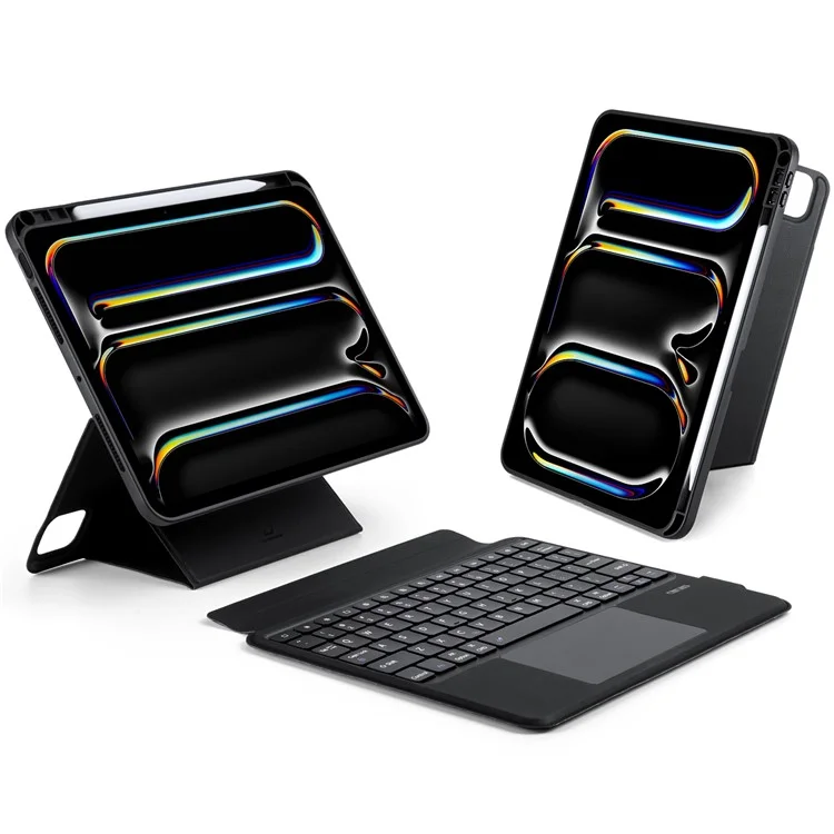 DUX DUCIS DK Series for iPad Pro 11 (2024) Bluetooth-compatible Detachable Keyboard (English) with Leather Case