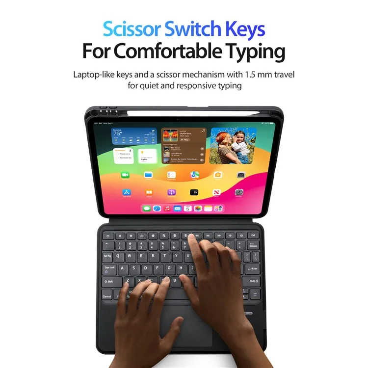 DUX DUCIS DK Series for iPad Pro 11 (2024) Bluetooth-compatible Detachable Keyboard (English) with Leather Case