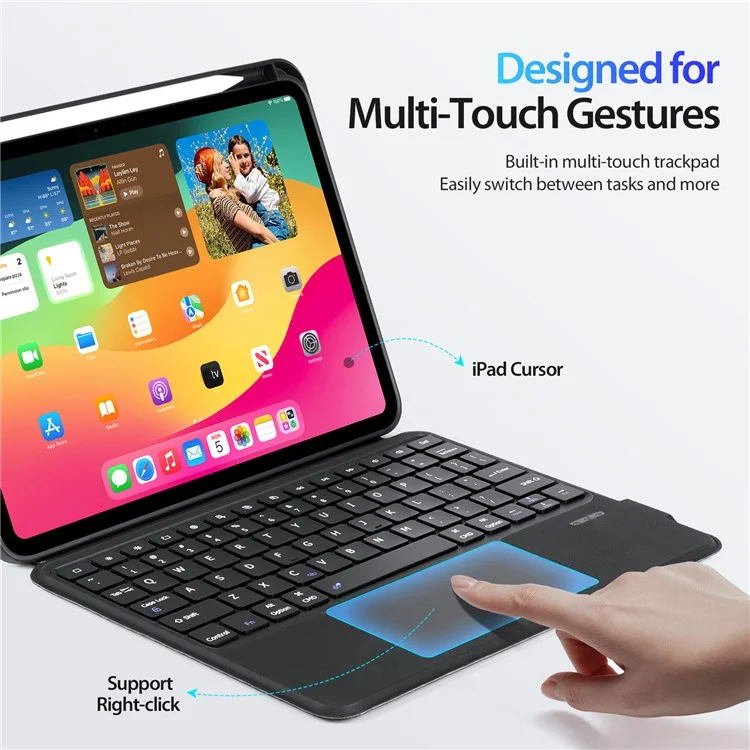 DUX DUCIS DK Series for iPad Pro 11 (2024) Bluetooth-compatible Detachable Keyboard (English) with Leather Case