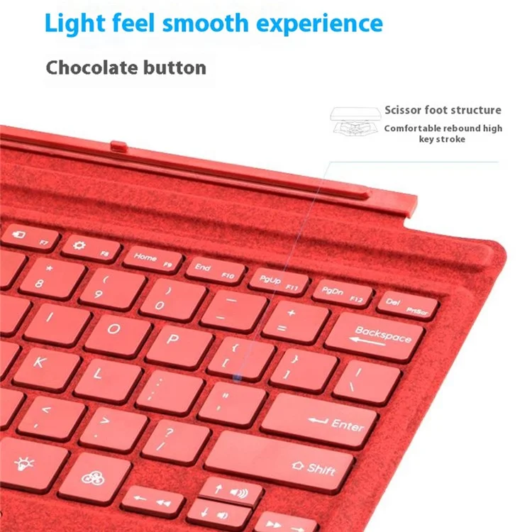 1089D For Microsoft Surface Pro 7+ / 7 / 6 / 5 / 4 / 3 Colorful Backlit Tablet Bluetooth-compatible Keyboard with Touchpad - Brown