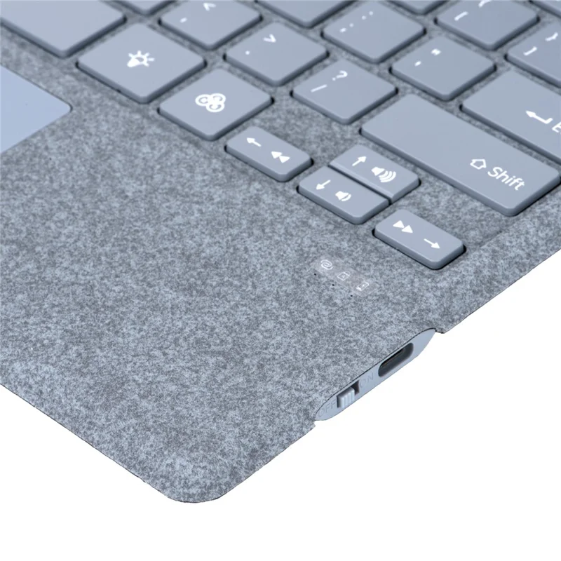 1089D For Microsoft Surface Pro 7+  /  7  /  6  /  5  /  4  /  3 Colorful Backlit Tablet Bluetooth-compatible Keyboard with Touchpad - Baby Blue