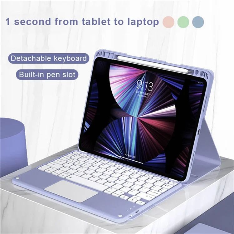 Para iPad Pro 13 (2024) M4 Skin-Touch Leather Tablet Stand Cover + X7 Touchpad Bluetooth Keyboard - Preto