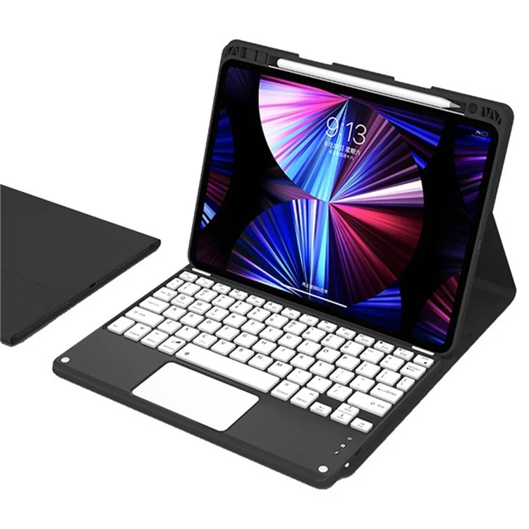 For iPad Air 13 (2025) M3 / (2024) M2 / Pro 12.9 (2022) / (2021) / (2020) / (2018) Tablet Touchpad Bluetooth-Compatible Keyboard - Black