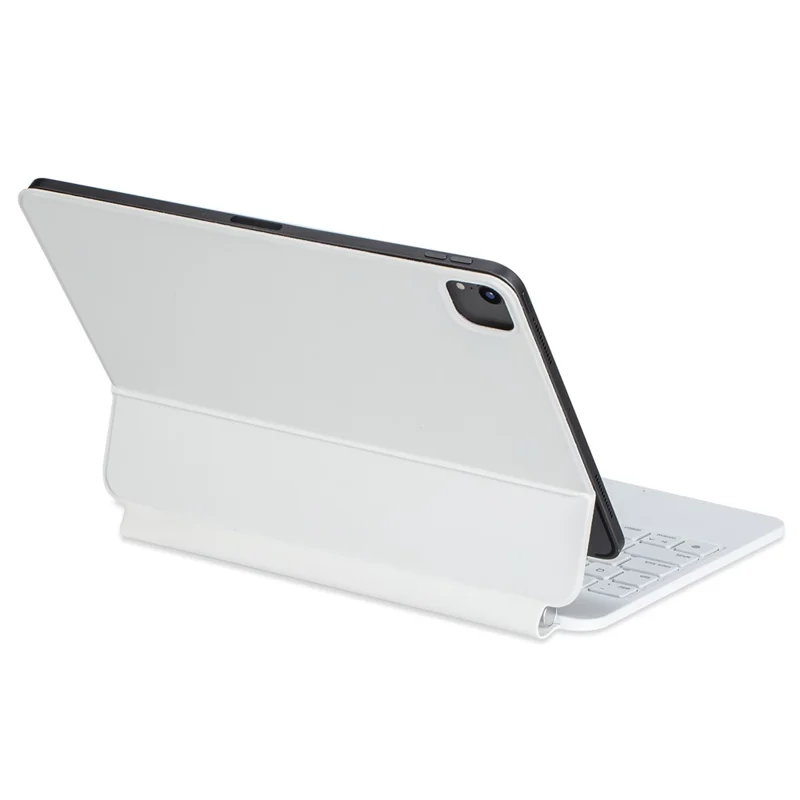 P13 For iPad Pro 11 (2024) Tablet Stand Case with Touchpad Floating Magnetic Keyboard - White