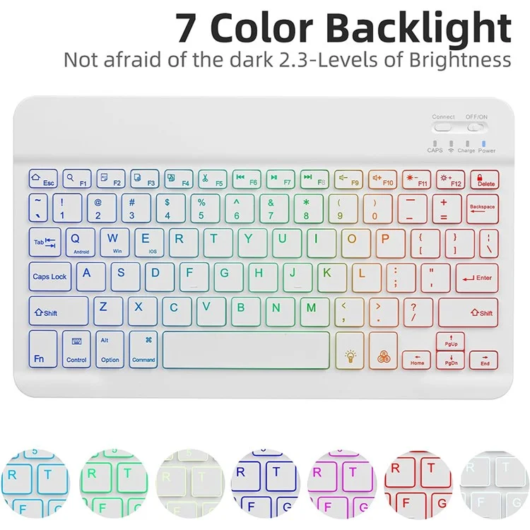 RGB-X710D Bluetooth-Compatible Keyboard Mouse Set for Samsung Galaxy Tab S10 FE / S9 FE / S9 / S8 / S7 RGB Backlit Keyboard + Mouse - Light Purple