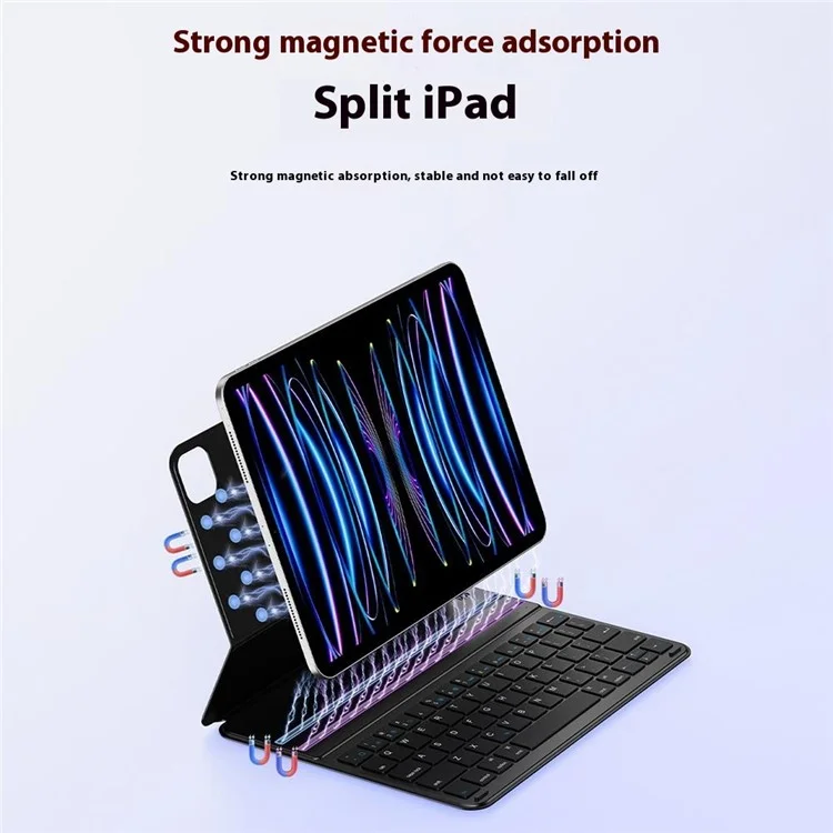 Wiwu F17 Bluetooth Clavier Couvre de Protection du Couvercle de Protection Magique Pour Ipad Air 13 (2024) / Pro 12.9 (2017) / Pro 12,9 Pouces (2015) - Gris