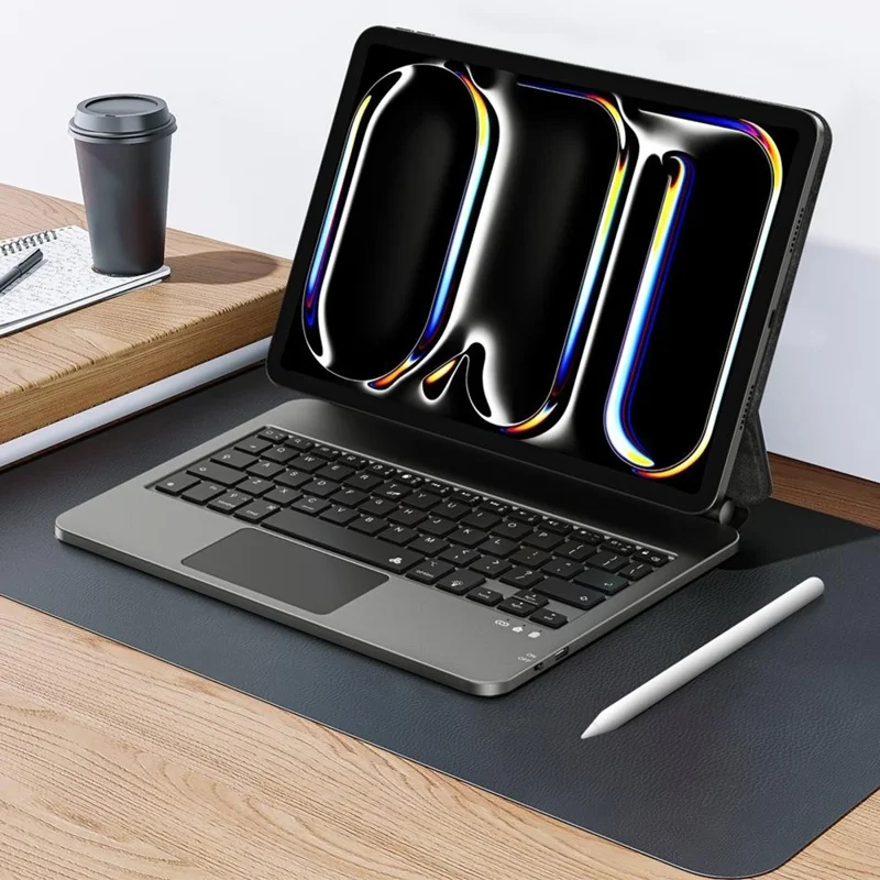 WIWU MK-003 For iPad Pro 11 (2024) Bluetooth-compatible Keyboard Case PU Protective Cover Backlit Magic Keyboard
