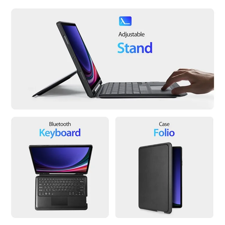 DUX DUCIS Para Samsung Galaxy Tab S10+ / S9 FE+ / S9+  Capa de Tablet de Couro com Teclado Magnético Destacável
