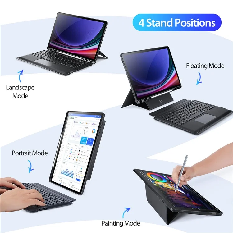 DUX DUCIS Para Samsung Galaxy Tab S10+ / S9 FE+ / S9+  Capa de Tablet de Couro com Teclado Magnético Destacável