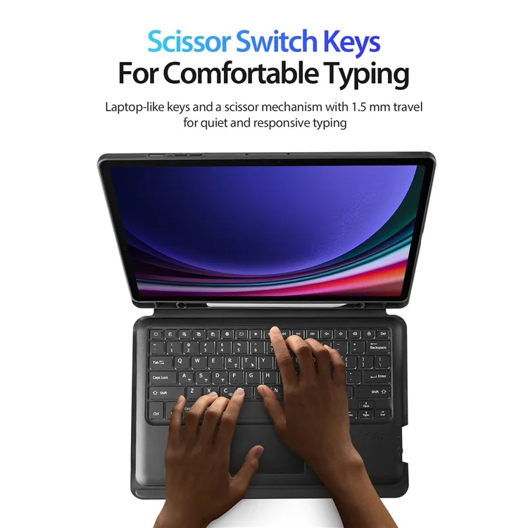 DUX DUCIS Para Samsung Galaxy Tab S10+ / S9 FE+ / S9+  Capa de Tablet de Couro com Teclado Magnético Destacável