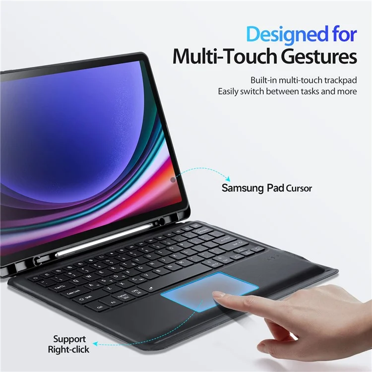 DUX DUCIS Para Samsung Galaxy Tab S10+ / S9 FE+ / S9+  Capa de Tablet de Couro com Teclado Magnético Destacável
