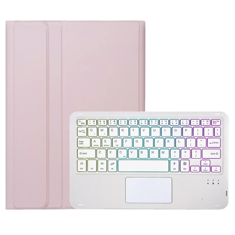 AH17-AS For Huawei MatePad 11.5 Leather Tablet Case + Backlit Bluetooth-compatible Keyboard with Touchpad - Pink