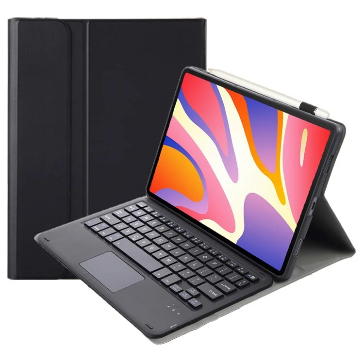 AH17-A For Huawei MatePad 11.5 Leather Tablet Case + Detachable Bluetooth-compatible Keyboard with Touchpad - Black