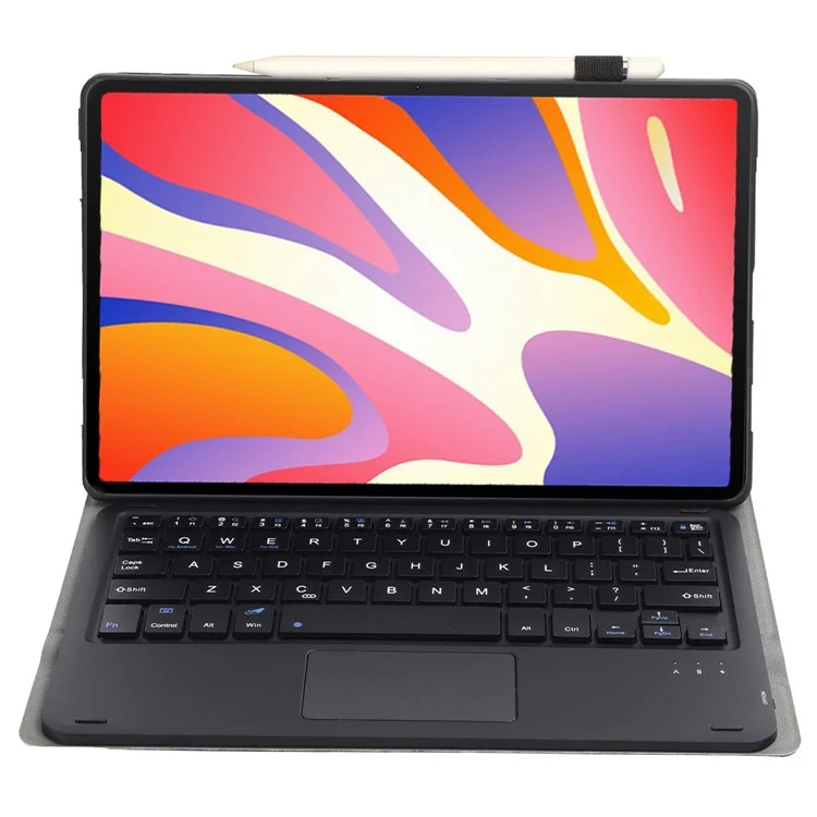 AH17-A For Huawei MatePad 11.5 Leather Tablet Case + Detachable Bluetooth-compatible Keyboard with Touchpad - Black