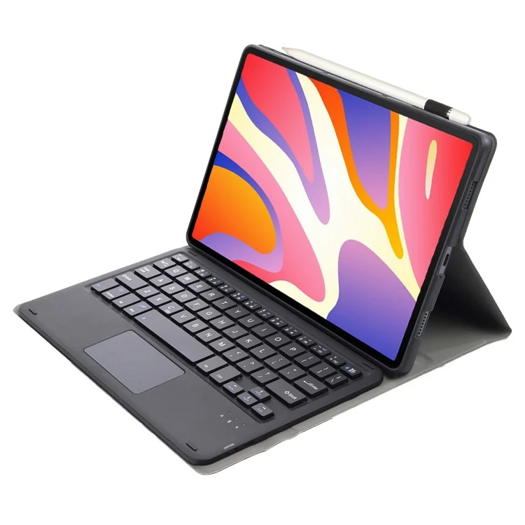 AH17-A For Huawei MatePad 11.5 Leather Tablet Case + Detachable Bluetooth-compatible Keyboard with Touchpad - Black