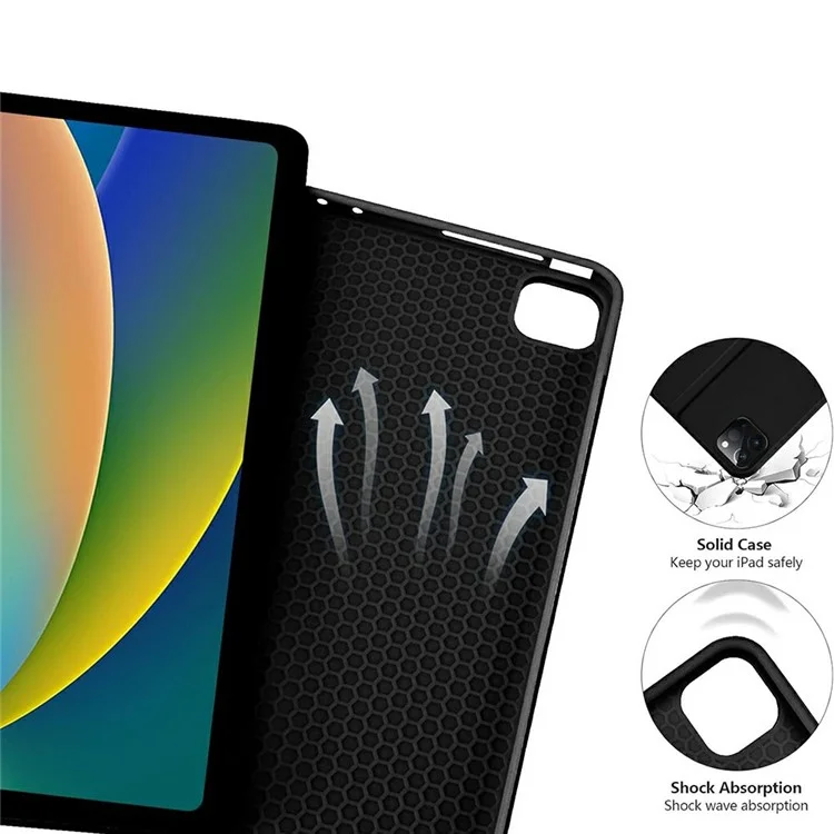 RGB-1011D For iPad Pro 11 (2024) M4 Leather Tablet Stand Cover + Three-Color Backlit Bluetooth-compatible Keyboard - Midnight Green