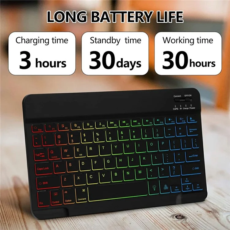 RGB-1011D For iPad Pro 11 (2024) M4 Leather Tablet Stand Cover + Three-Color Backlit Bluetooth-compatible Keyboard - Midnight Green