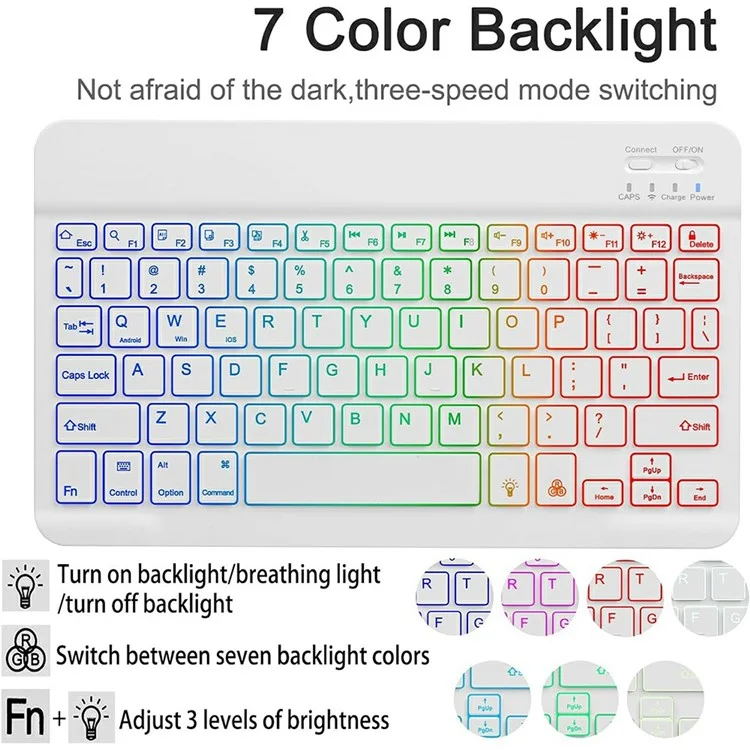 RGB-1109D Bluetooth-Compatible Keyboard for iPad Air 11 (2025) / (2024) / Air (2022) (2020) / Pro 11 (2022) (2021) (2020) (2018) - Midnight Green