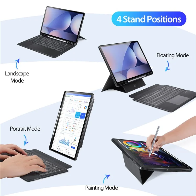DUX DUCIS para Samsung Galaxy Tab S10 Ultra / S9 Ultra / S8 Ultra Leather Tablet Case com Teclado Magnético Destacável