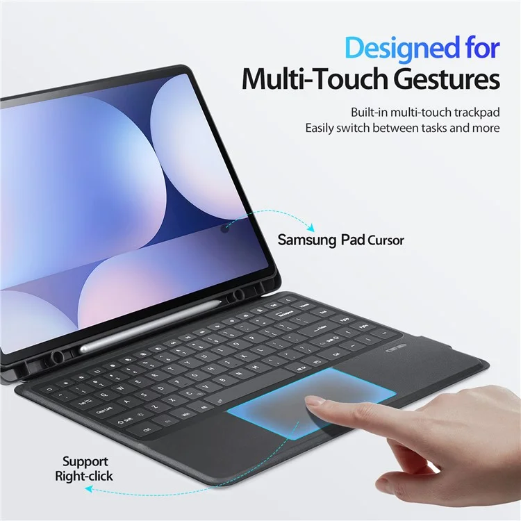 DUX DUCIS para Samsung Galaxy Tab S10 Ultra / S9 Ultra / S8 Ultra Leather Tablet Case com Teclado Magnético Destacável