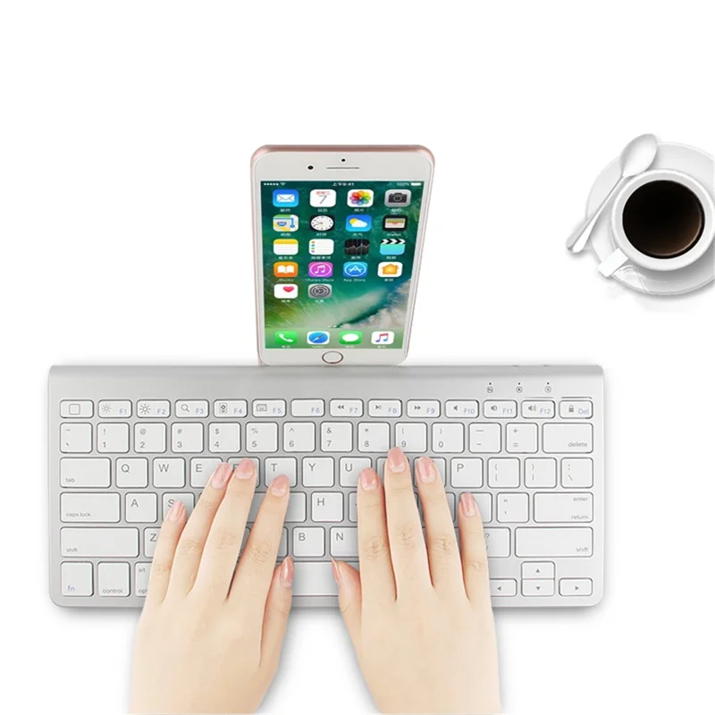 JIUYU JP139 Wireless Bluetooth-compatible Keyboard with Folding Bracket