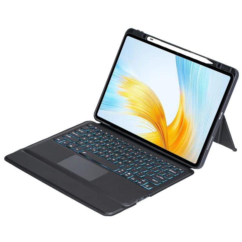 TH16-AS For Honor MagicPad 13 Leather Stand Cover + Backlit Touchpad Bluetooth-compatible Keyboard