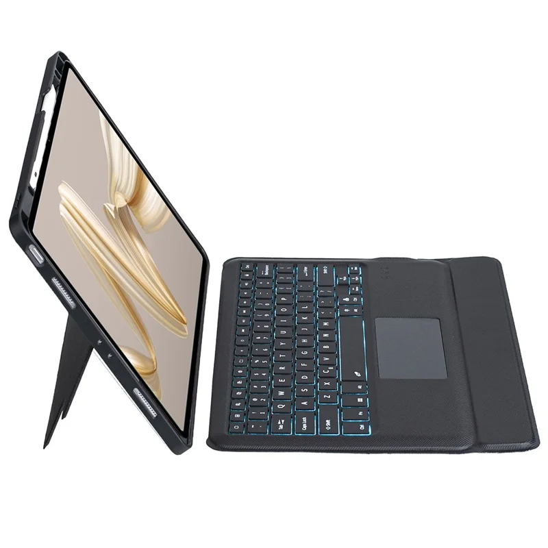 TH24-AS For Huawei MatePad Pro 12.2 (2024) Leather Stand Cover + Backlit Touchpad Bluetooth-compatible Keyboard