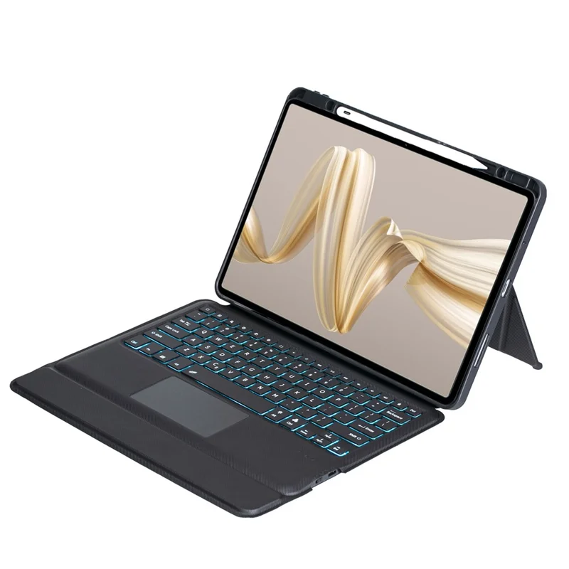TH24-AS For Huawei MatePad Pro 12.2 (2024) Leather Stand Cover + Backlit Touchpad Bluetooth-compatible Keyboard