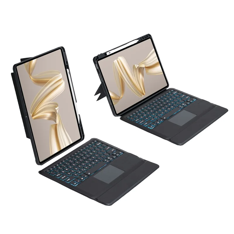 TH24-AS For Huawei MatePad Pro 12.2 (2024) Leather Stand Cover + Backlit Touchpad Bluetooth-compatible Keyboard