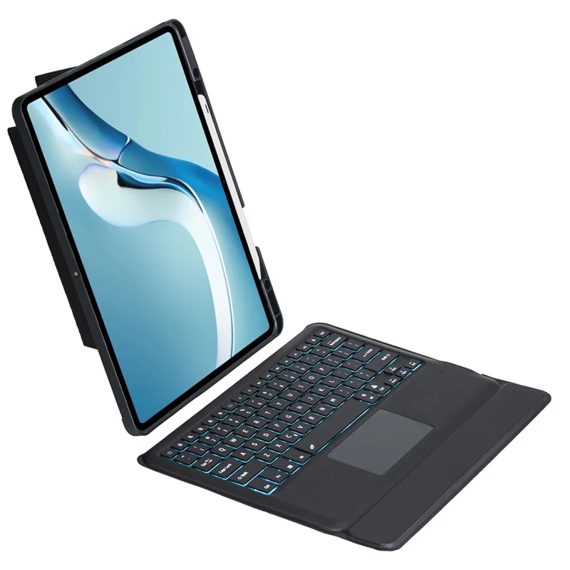 TH126-AS For Huawei MatePad Pro 12.6 (2024) / (2021) Leather Stand Cover + Backlit Touchpad Bluetooth-compatible Keyboard