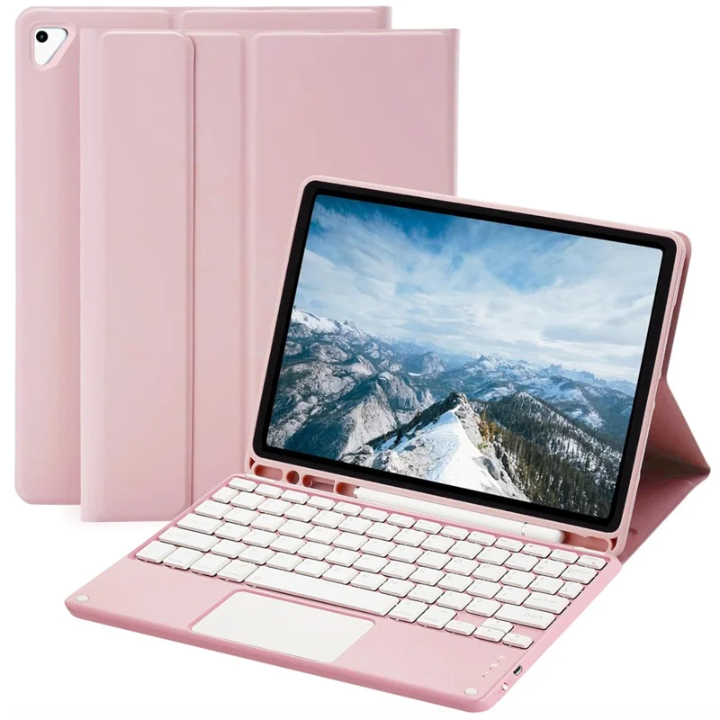 Keyboard Case for iPad 9.7-inch (2018) / (2017) / iPad Pro 9.7 inch (2016) / iPad Air 2 / Air (2013) X7 Bluetooth-compatible Keyboard + Leather Cover - Pink