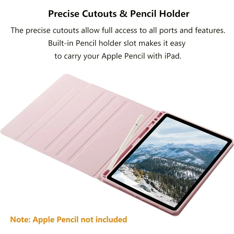 Keyboard Case for iPad 9.7-inch (2018) / (2017) / iPad Pro 9.7 inch (2016) / iPad Air 2 / Air (2013) X7 Bluetooth-compatible Keyboard + Leather Cover - Pink