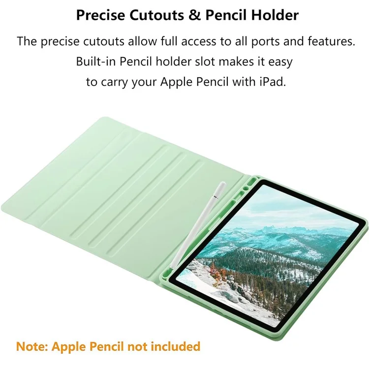 Keyboard Case for iPad 9.7-inch (2018) / (2017) / iPad Pro 9.7 inch (2016) / iPad Air 2 / Air (2013) X7 Bluetooth-compatible Keyboard + Leather Cover - Matcha Green