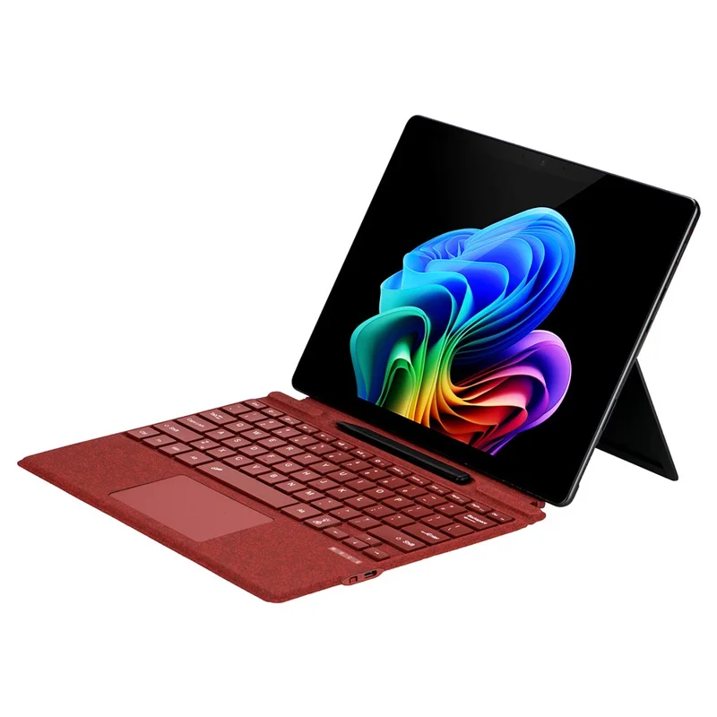 2089D Colorful Backlight Bluetooth-compatible Keyboard for Microsoft Surface Pro 11  /  10  /  9  /  8  /  X - Red