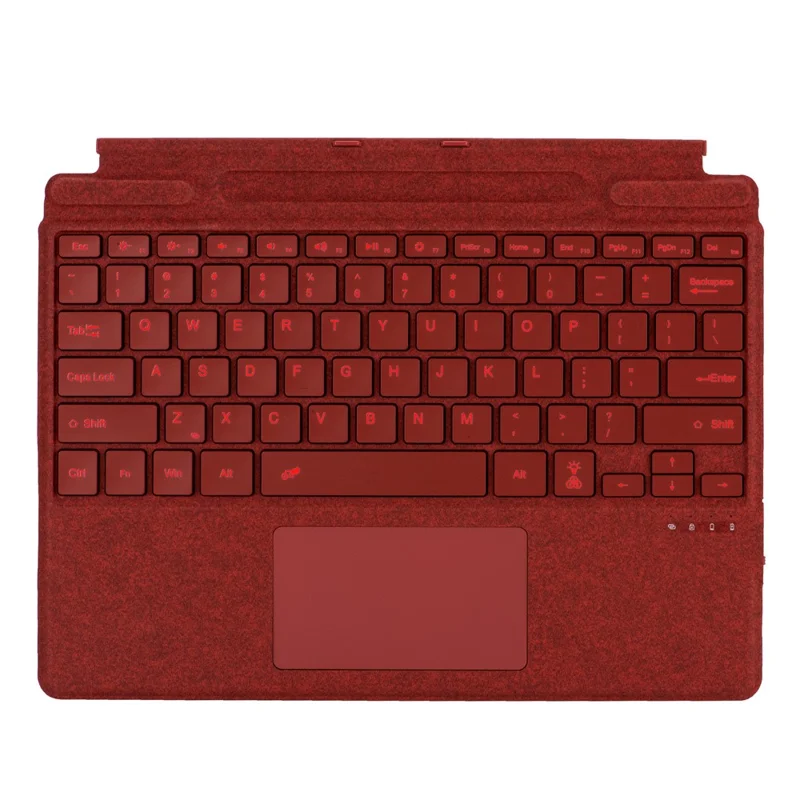 2089D Colorful Backlight Bluetooth-compatible Keyboard for Microsoft Surface Pro 11  /  10  /  9  /  8  /  X - Red