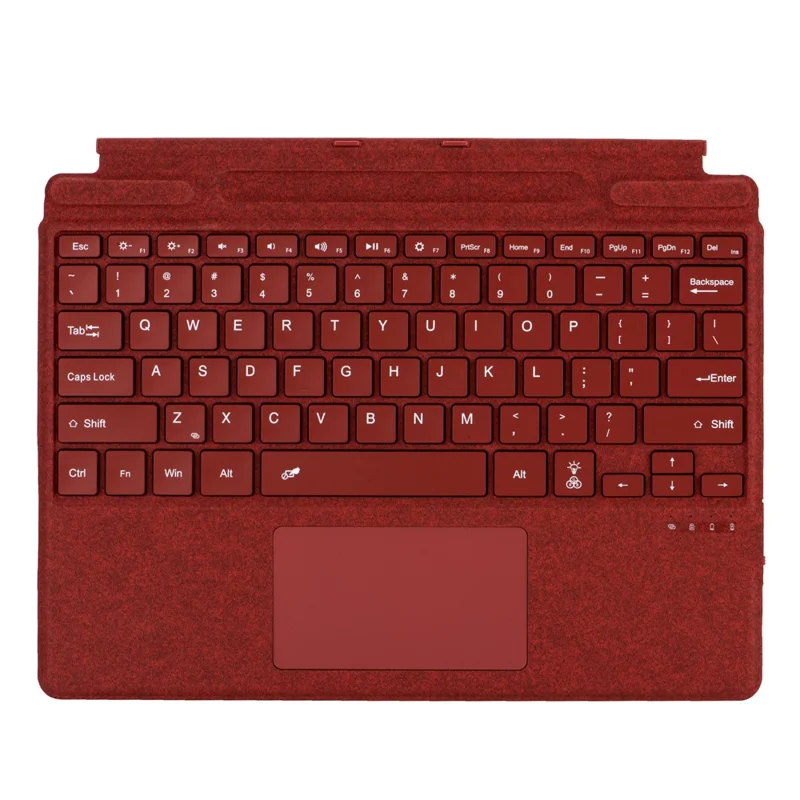 2089D Colorful Backlight Bluetooth-compatible Keyboard for Microsoft Surface Pro 11  /  10  /  9  /  8  /  X - Red