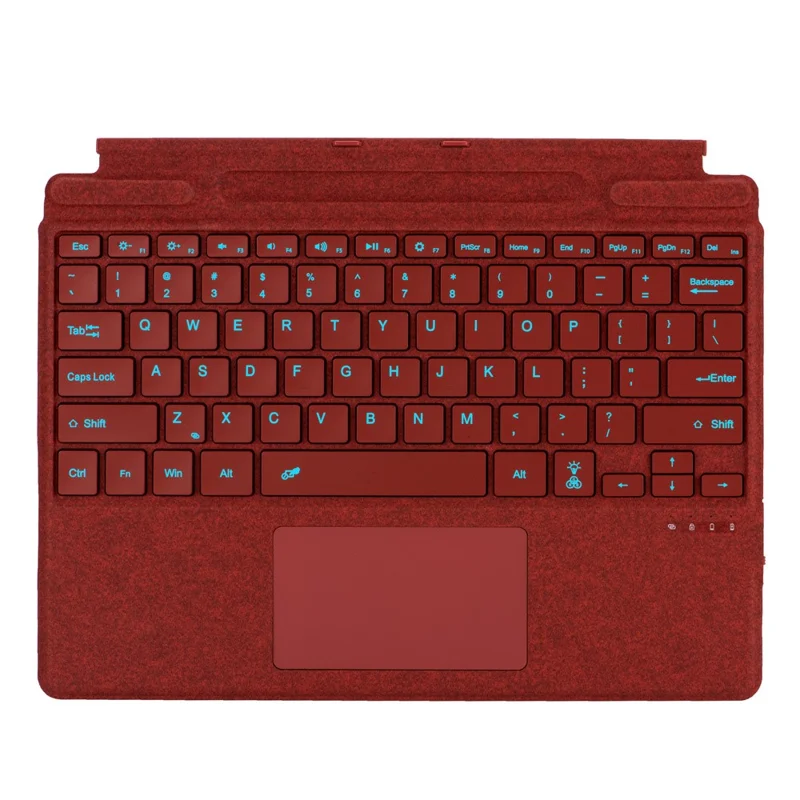 2089D Colorful Backlight Bluetooth-compatible Keyboard for Microsoft Surface Pro 11  /  10  /  9  /  8  /  X - Red