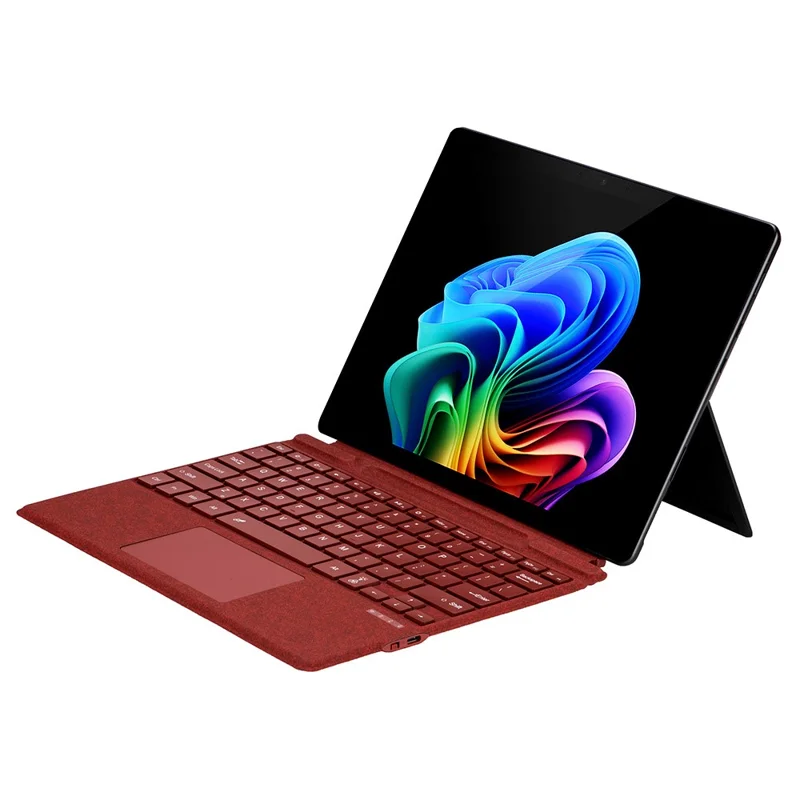 2089D Colorful Backlight Bluetooth-compatible Keyboard for Microsoft Surface Pro 11  /  10  /  9  /  8  /  X - Red