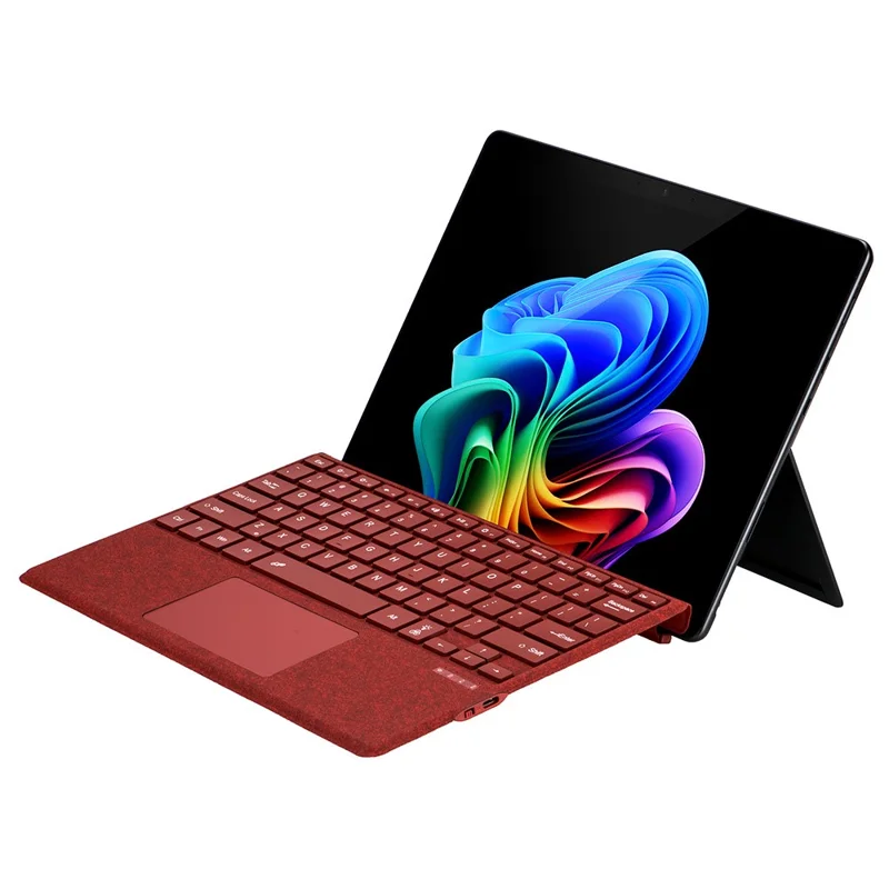 2089D Colorful Backlight Bluetooth-compatible Keyboard for Microsoft Surface Pro 11  /  10  /  9  /  8  /  X - Red