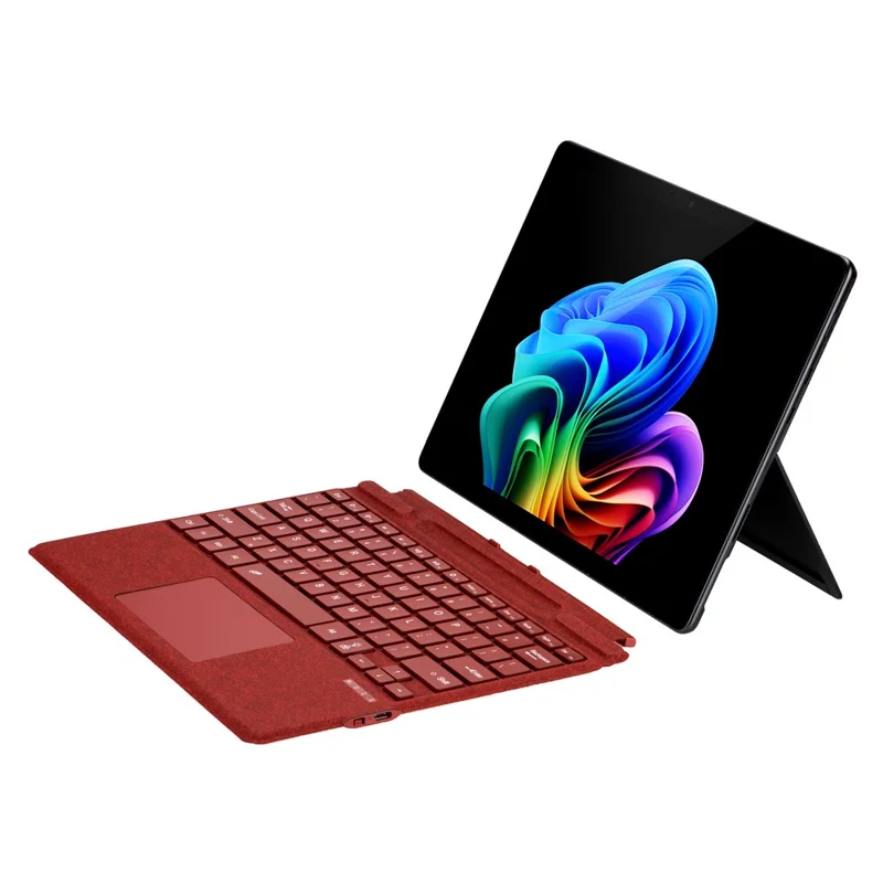 2089D Colorful Backlight Bluetooth-compatible Keyboard for Microsoft Surface Pro 11  /  10  /  9  /  8  /  X - Red