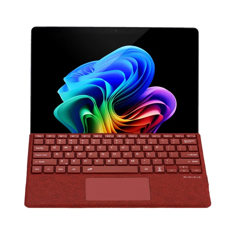 2089D Colorful Backlight Bluetooth-compatible Keyboard for Microsoft Surface Pro 11  /  10  /  9  /  8  /  X - Red
