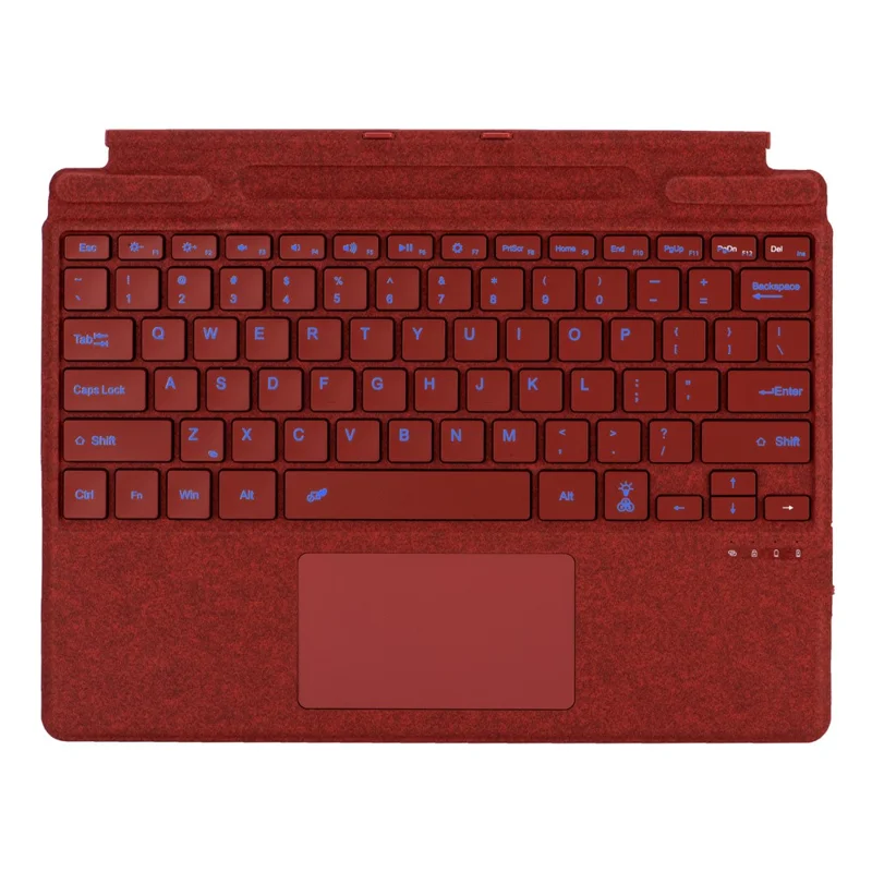 2089D Colorful Backlight Bluetooth-compatible Keyboard for Microsoft Surface Pro 11  /  10  /  9  /  8  /  X - Red