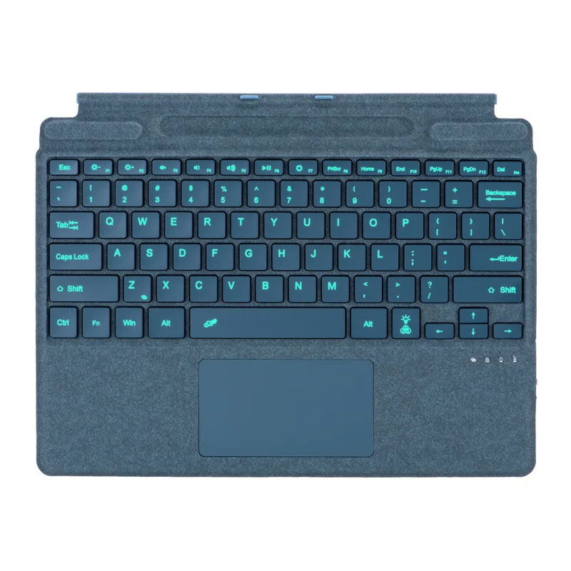 2089D Colorful Backlight Bluetooth-compatible Keyboard for Microsoft Surface Pro 11  /  10  /  9  /  8  /  X - Blue