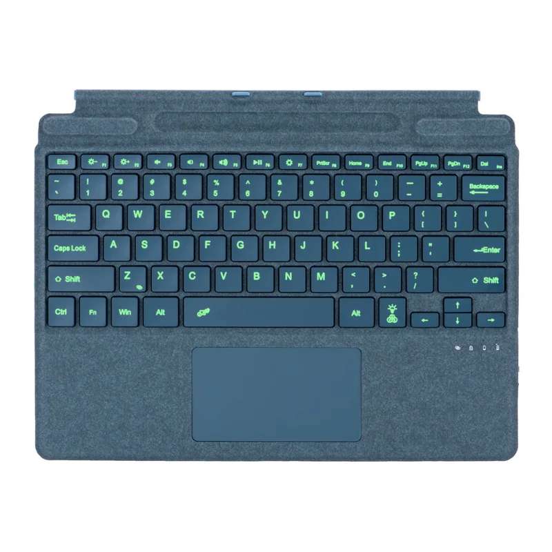 2089D Colorful Backlight Bluetooth-compatible Keyboard for Microsoft Surface Pro 11  /  10  /  9  /  8  /  X - Blue