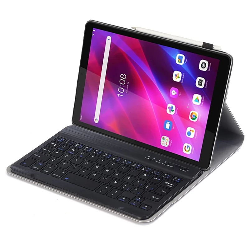 A0M9 For Lenovo Tab M9 TB-310FU Leather+TPU Tablet Cover with Bluetooth-compatible Keyboard