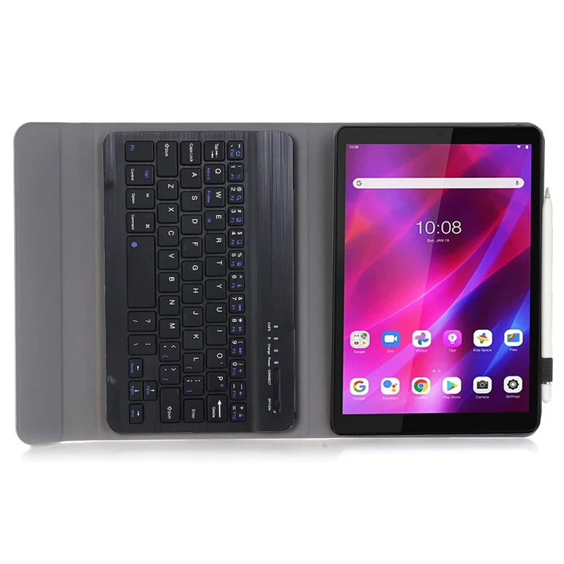 A0M9 For Lenovo Tab M9 TB-310FU Leather+TPU Tablet Cover with Bluetooth-compatible Keyboard