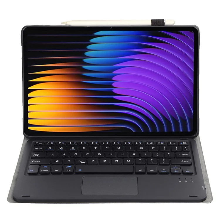 A0N13-A Para Xiaomi Pad 7 Pro / Pad 7 Capa de Tablet de Couro+TPU com Teclado Bluetooth com Touchpad - Preto